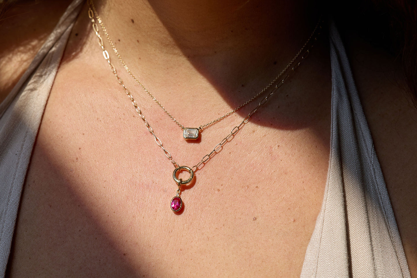 14k Charm Holder Necklace
