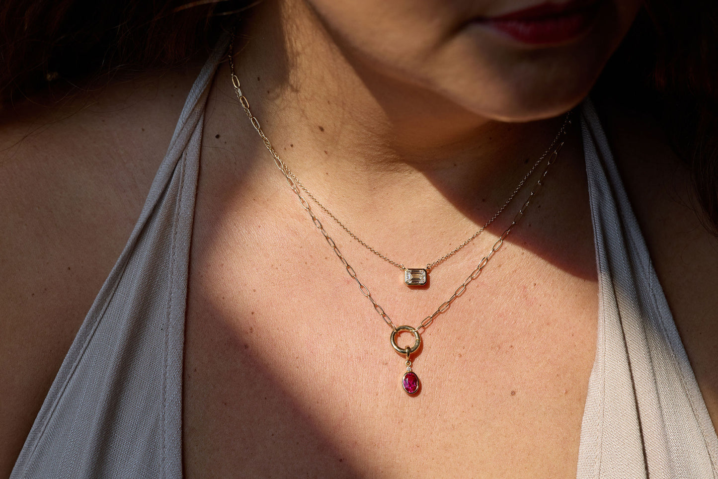 14k Charm Holder Necklace