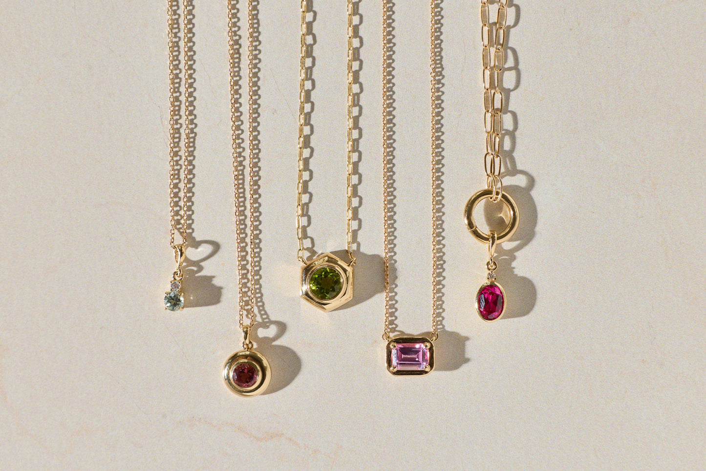 Peridot Geo Bezel Necklace