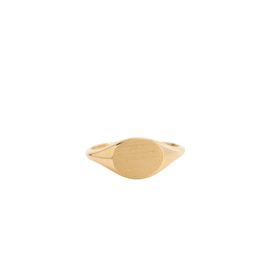 14k Gold Oval Signet Ring