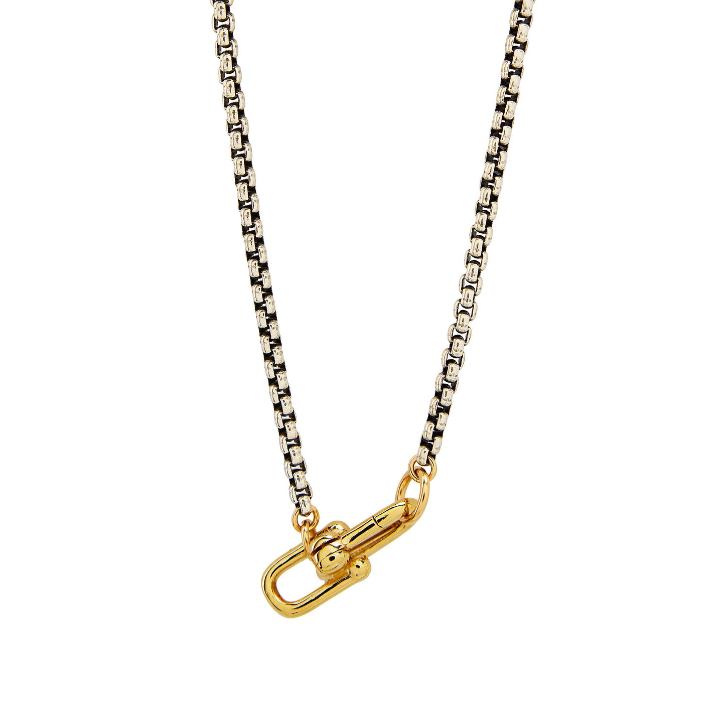 Mixed Metal Nova Box Chain Necklace