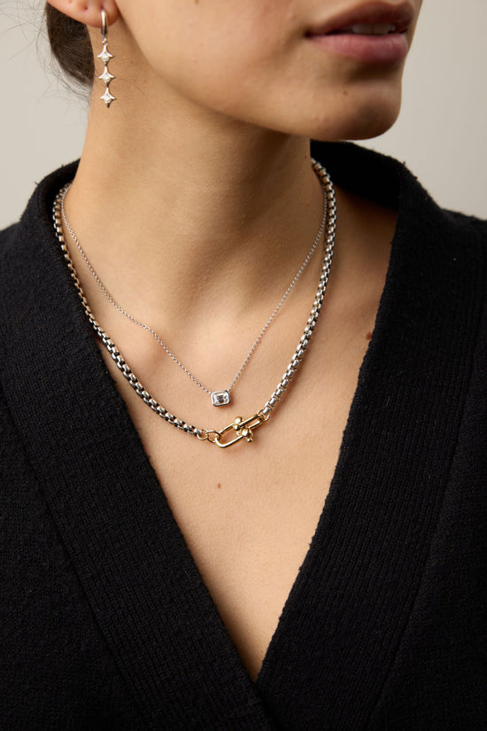 Emerald Cut Moissanite Necklace