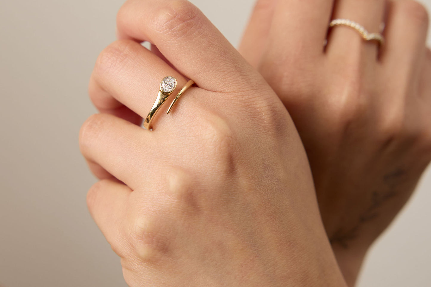 Oval Cut Modern Ring