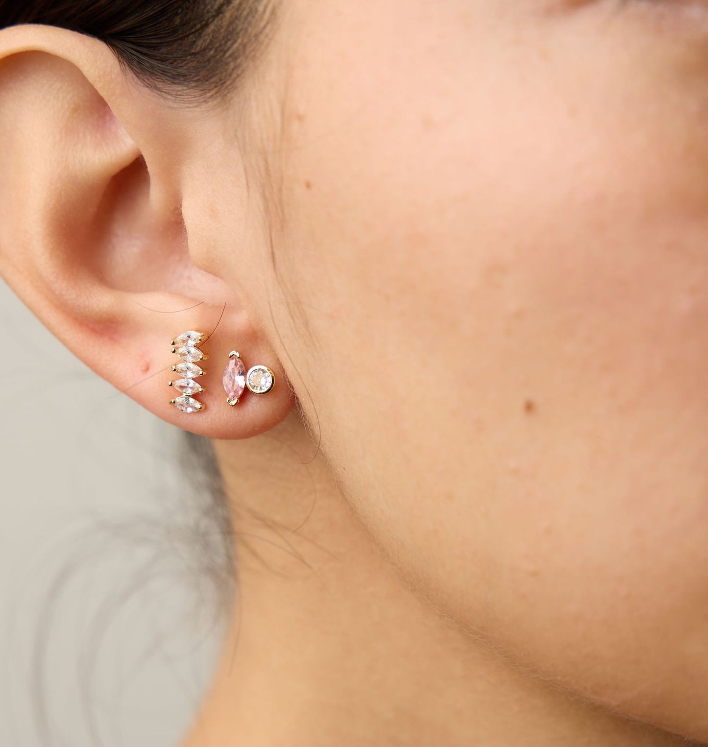 Gold Fill Marquise Stud Earrings