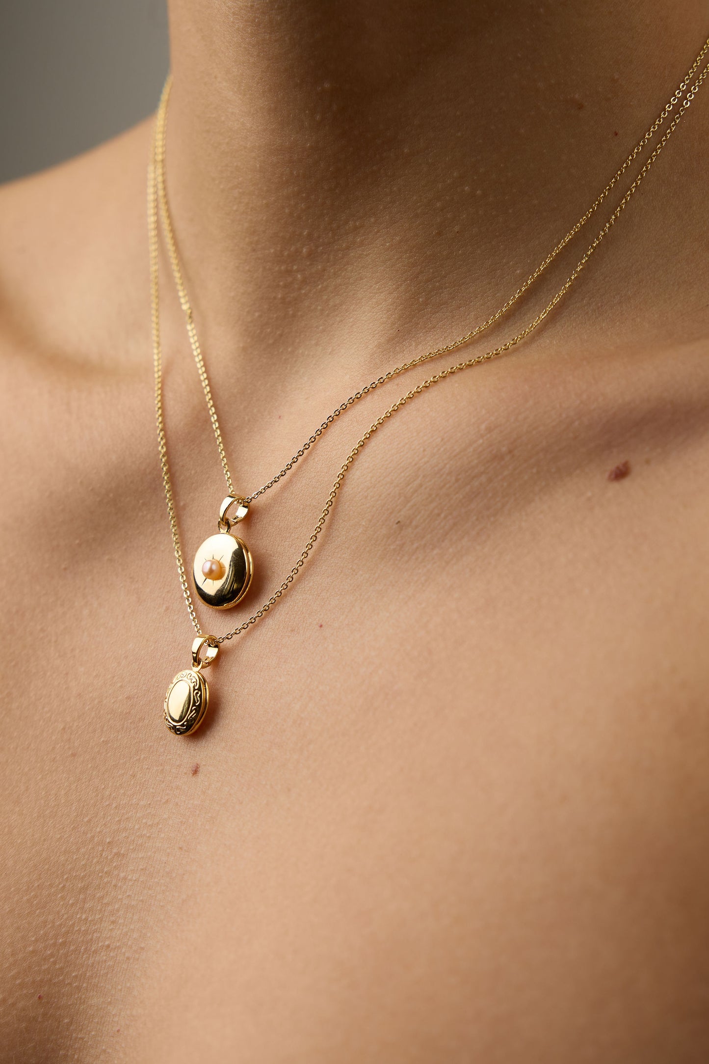 18K Gold Filled Mini Pearl Locket