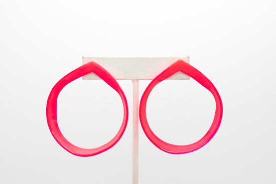 Open weave hoop in pink on white background