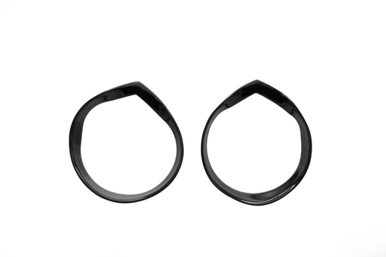 Open weave hoop on white background