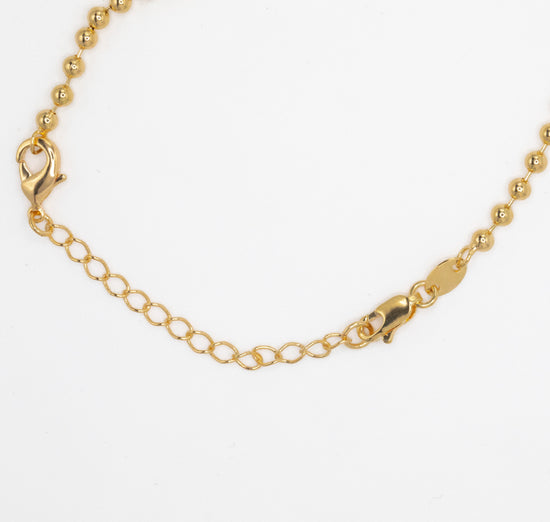 clasp detail on gold fill beaded chain