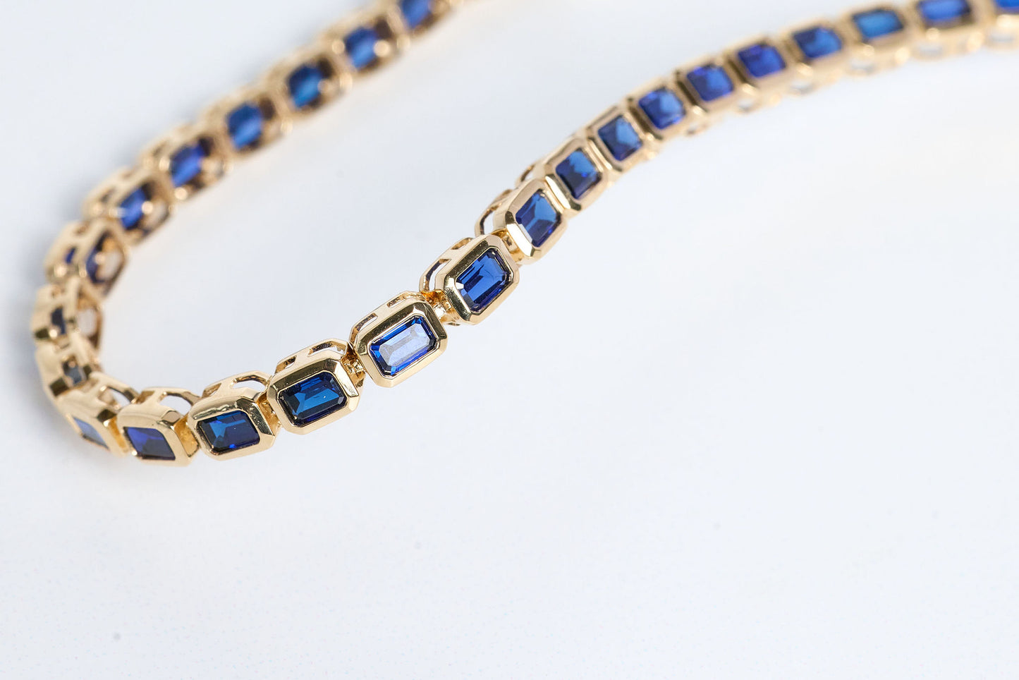 14k Sapphire Line Bracelet