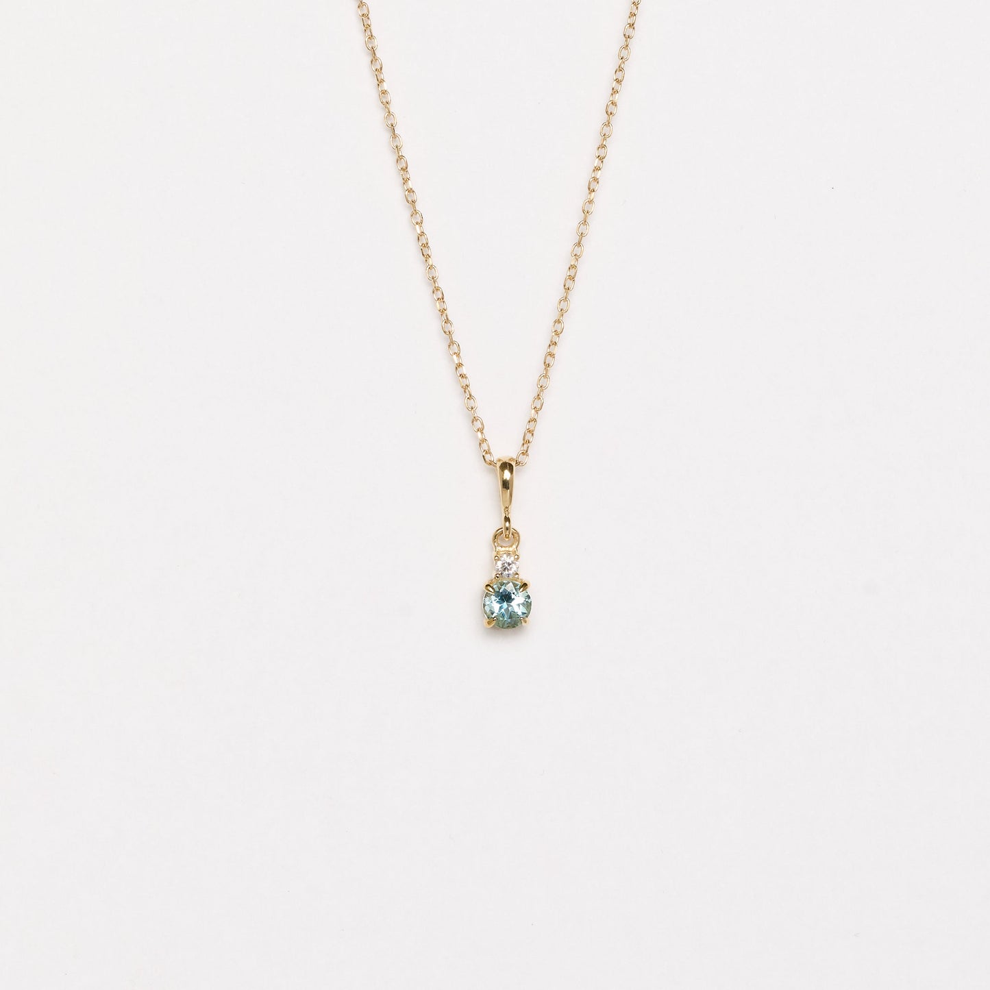 Birthstone + Diamond Pendant Necklace