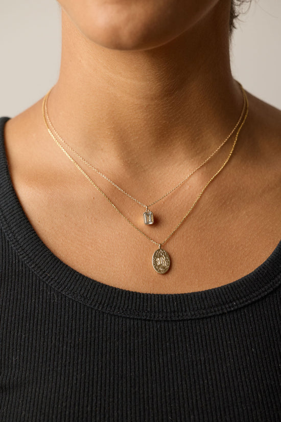 Load image into Gallery viewer, Gothic Initial Oval Necklace
