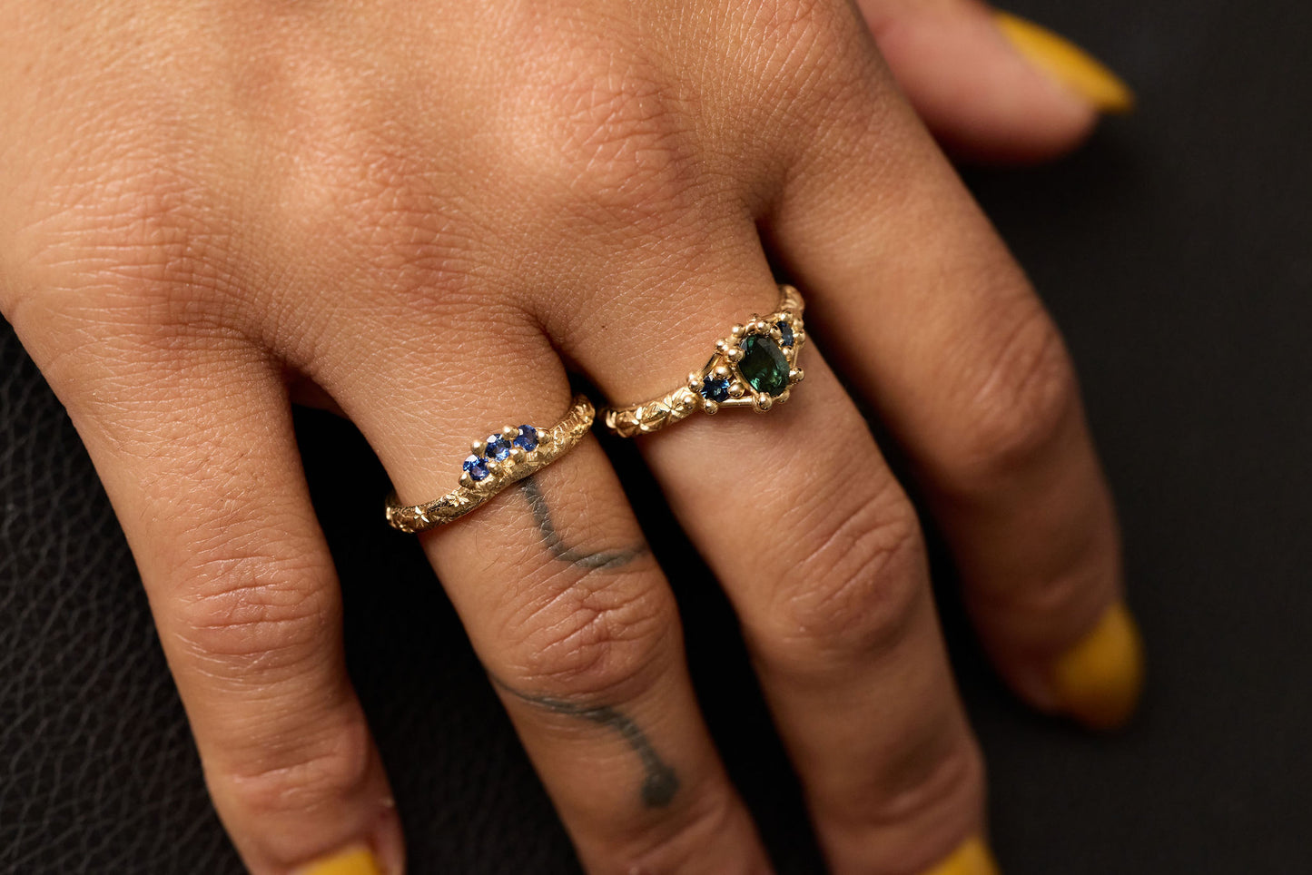 Sapphire Trio Ring