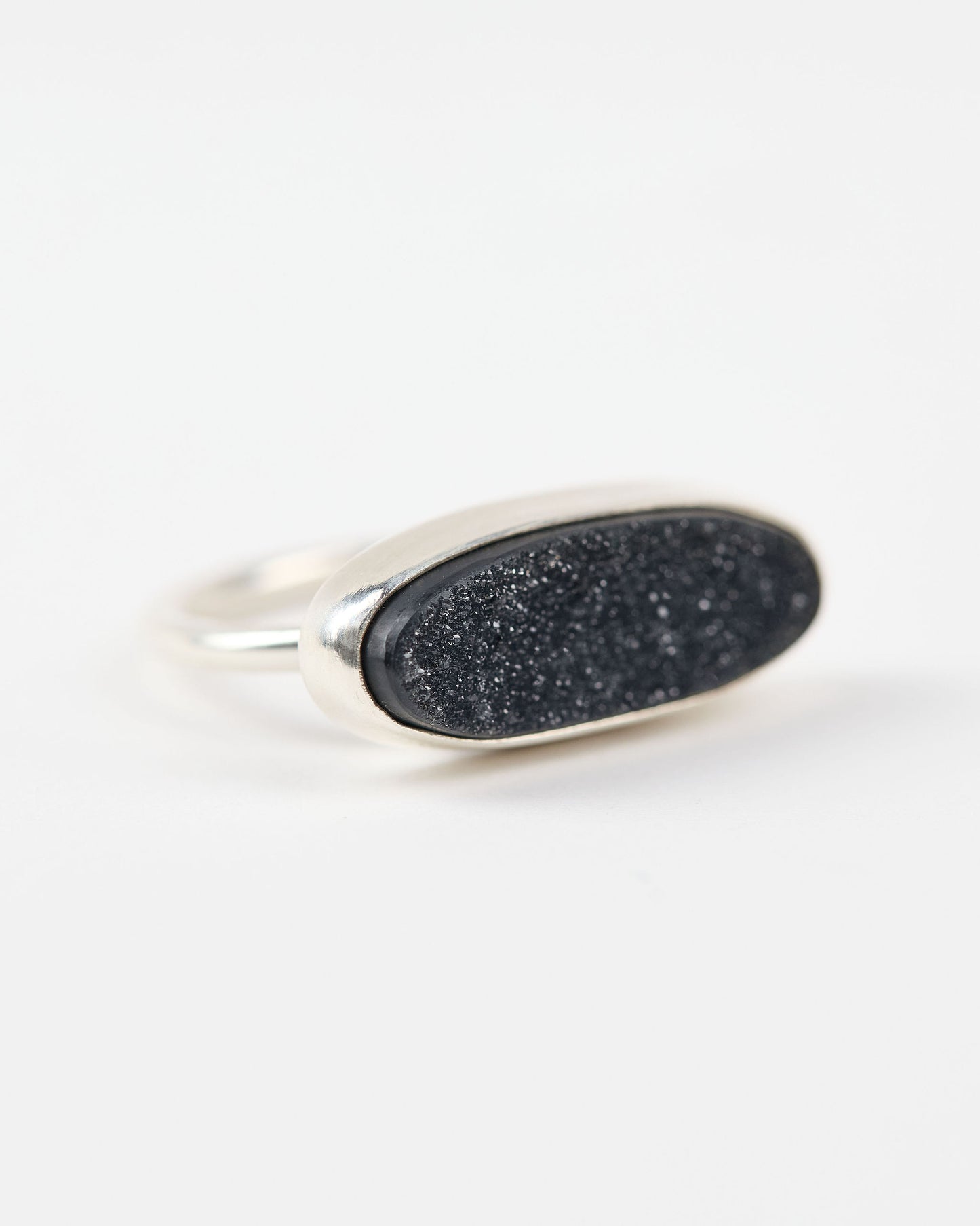 Black Druzy Ring