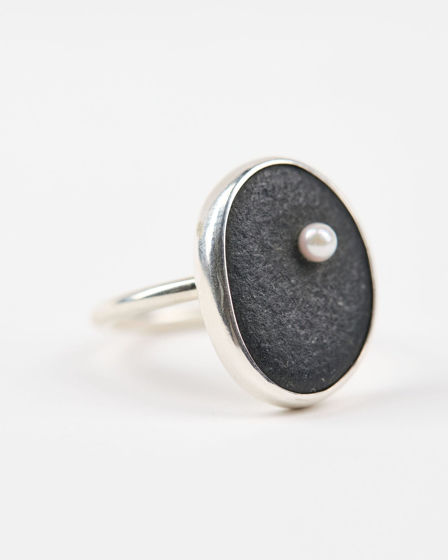 Stone & Pearl Silver Ring