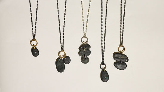 Black Stone Toggle Necklace