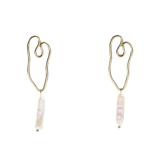 Freeform Pearl Earrings