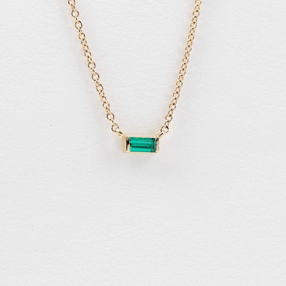 Emerald Baguette Necklace