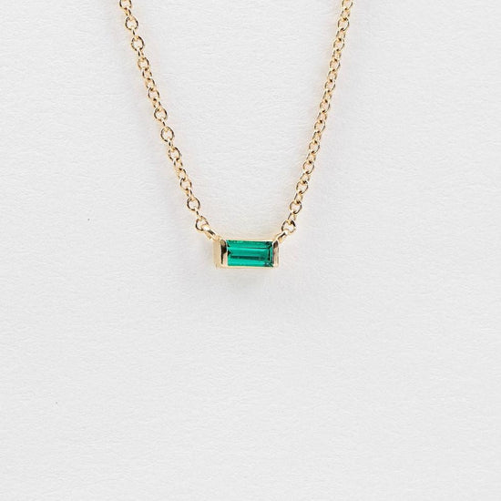 Emerald Baguette Necklace