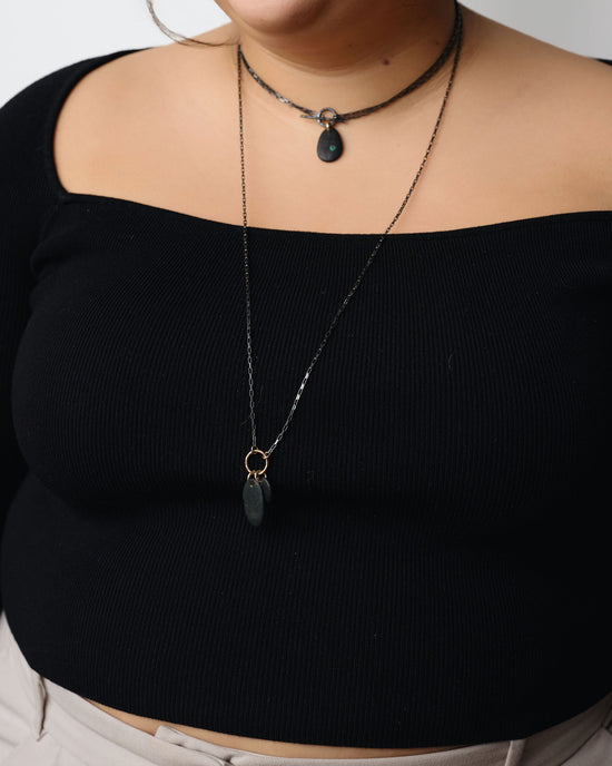 Black Stone Toggle Necklace