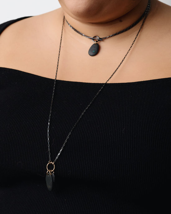 Black Stone Toggle Necklace