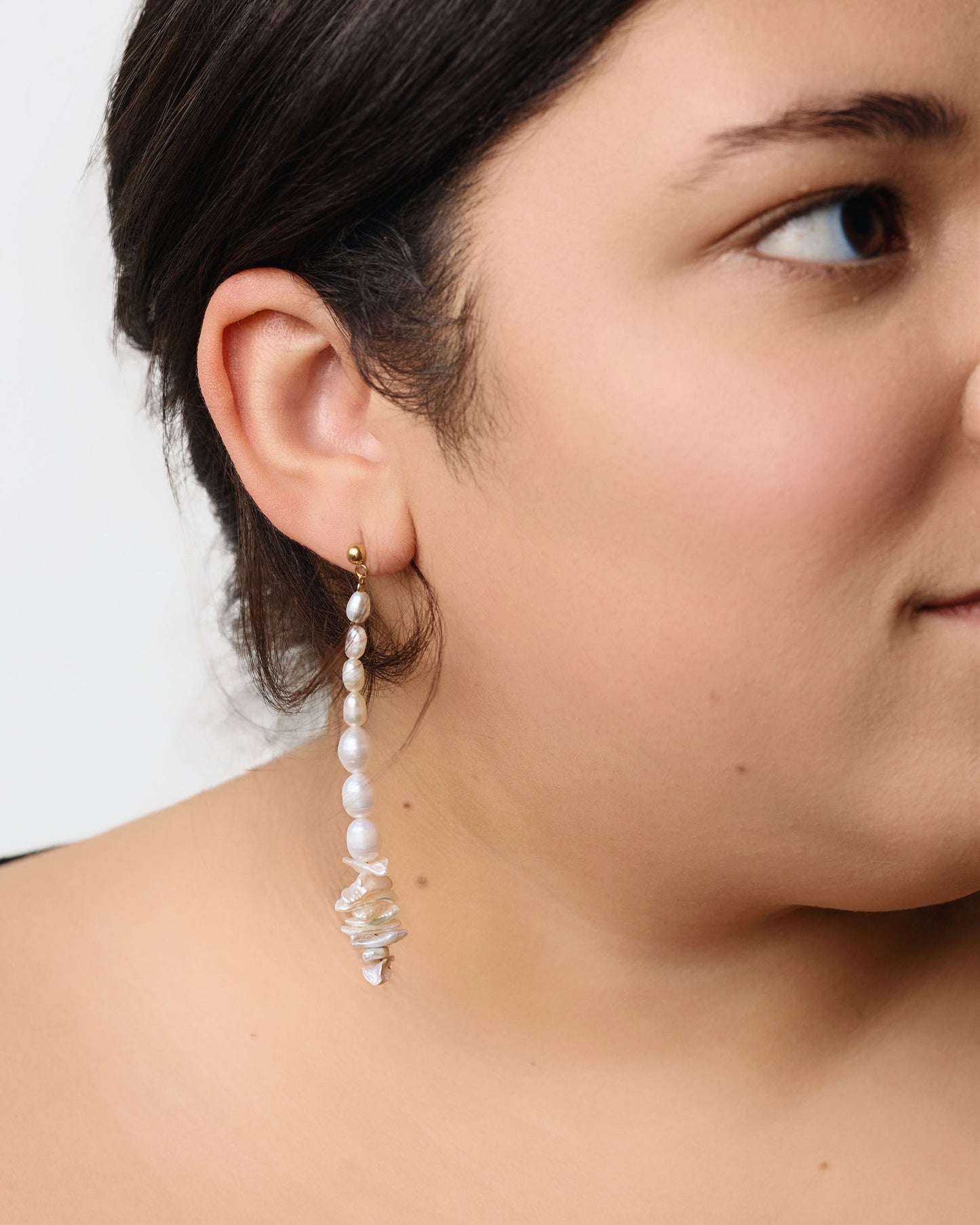 Organic Pearl Strand Earrings