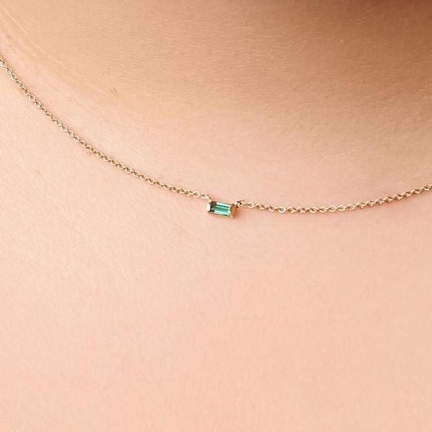 Emerald Baguette Necklace