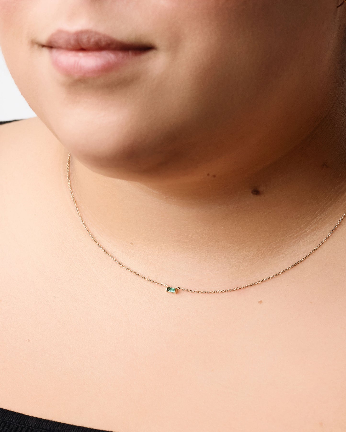 Emerald Baguette Necklace