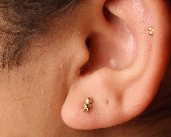 14k Kewpie Baby Stud