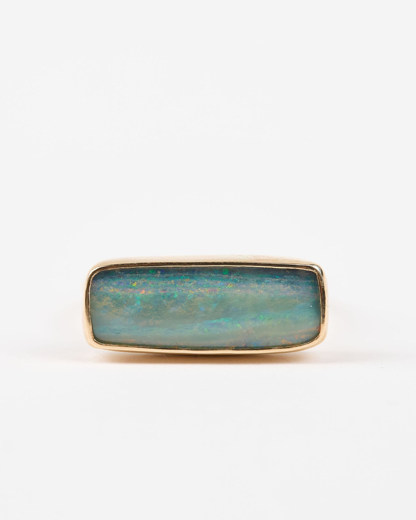 Opal Rectangle Bar Ring