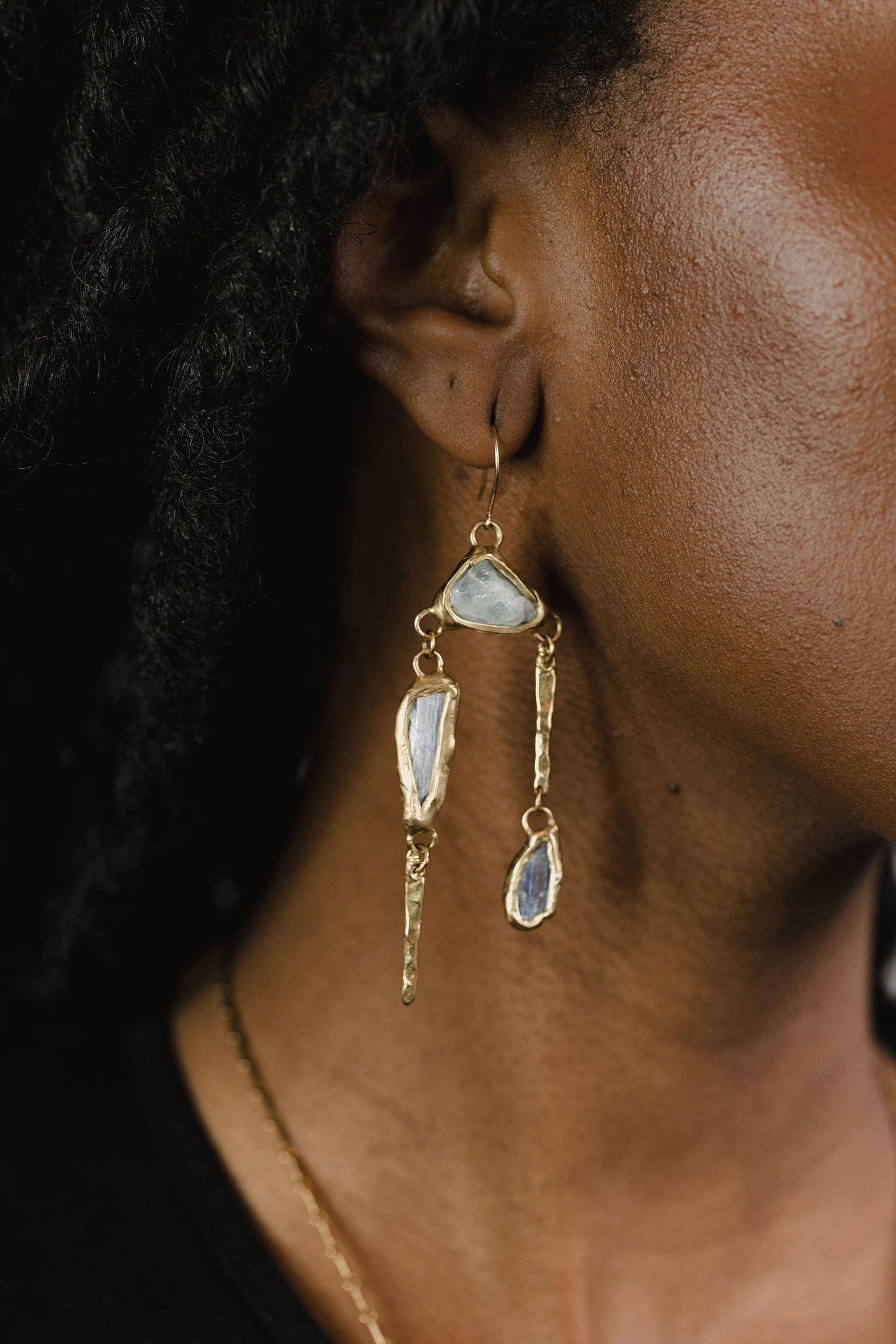 Whitewater earrings on model