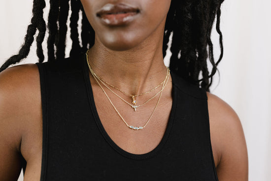 Melanie necklace on model
