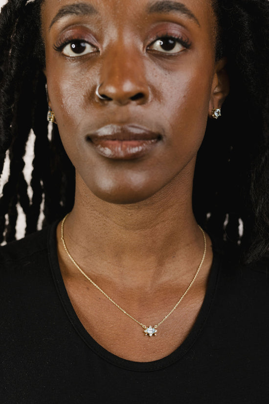 Piper necklace on a model