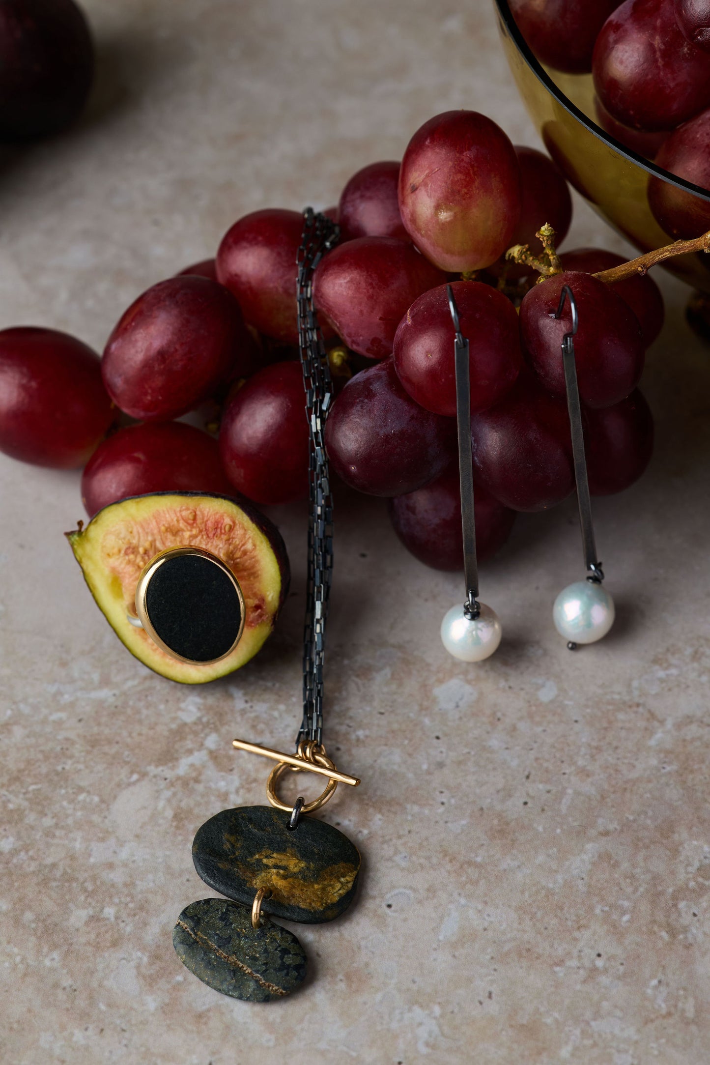 Pearl Bar Dangle Earrings