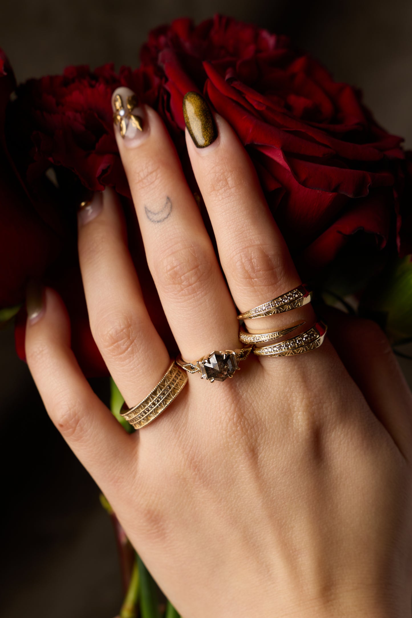 Honeycomb Hexagon Wanderlust Ring