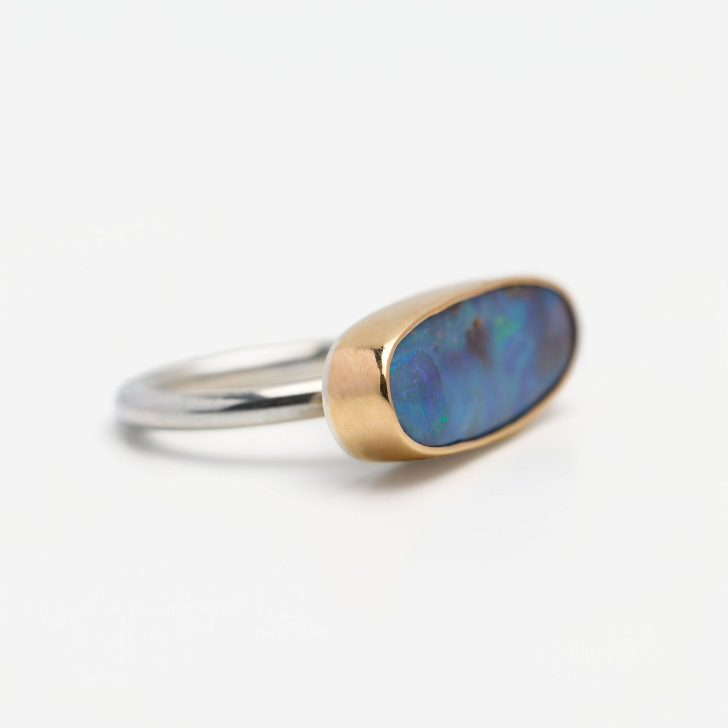 Blue Opal Bar Ring