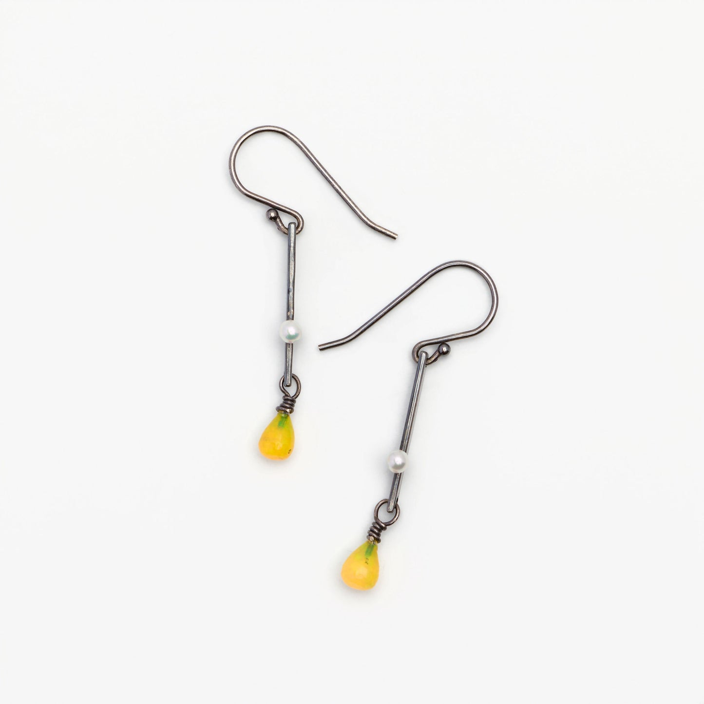 Opal +Pearl Bar Dangle Earrings
