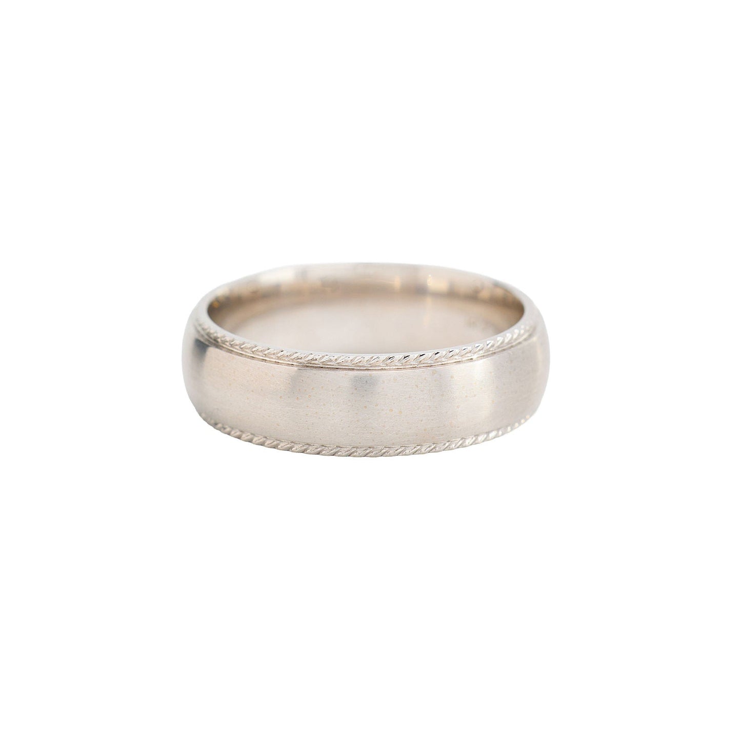 Silver ring on a white background