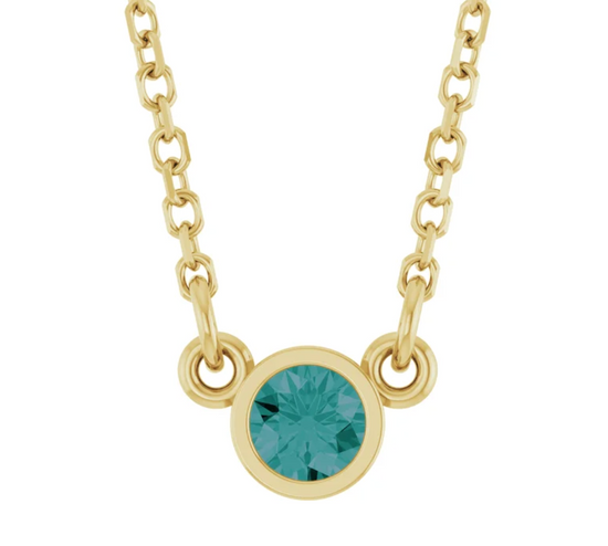 14K Gold Birthstone Necklace