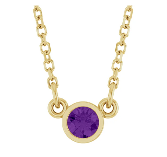 14K Gold Birthstone Necklace