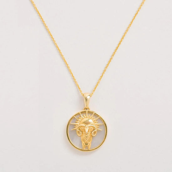 Aries necklace on a white background
