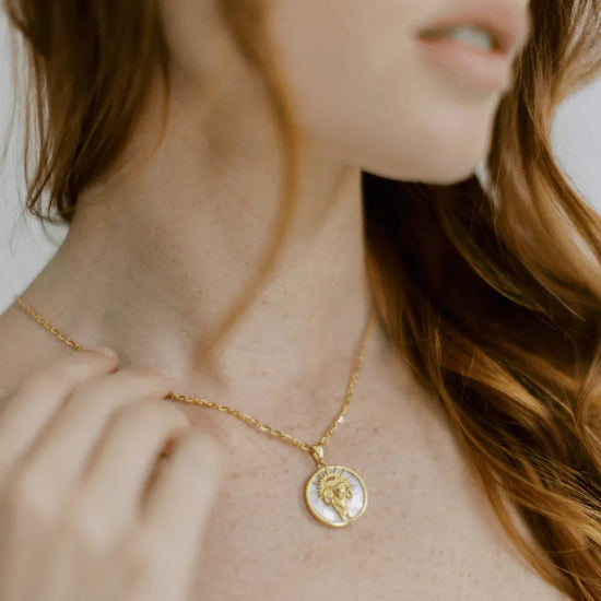 "Aries" Necklace on a model