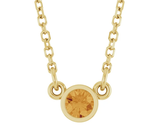 14K Gold Birthstone Necklace