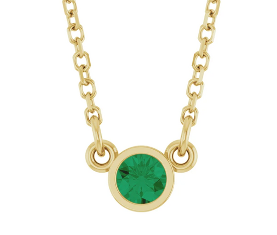 14K Gold Birthstone Necklace