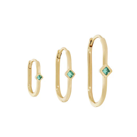 Reverse Set Emerald Oval Clicker