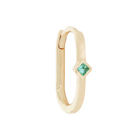 Reverse Set Emerald Oval Clicker