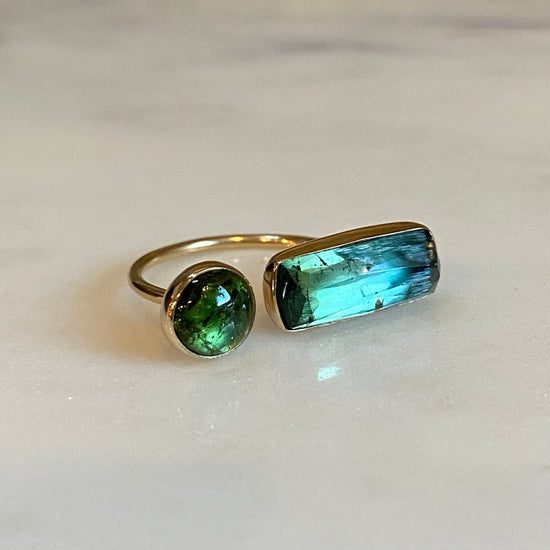 Load image into Gallery viewer, Asymmetrical Tourmaline Ring
