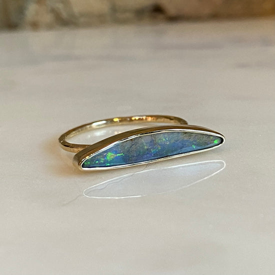 opal silver ring 