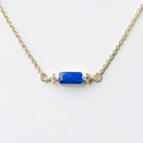 Jane necklace in blue on a white background