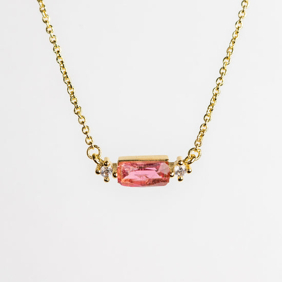 Jane necklace in pink on a white background
