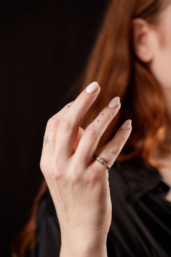 Five stone ring on model